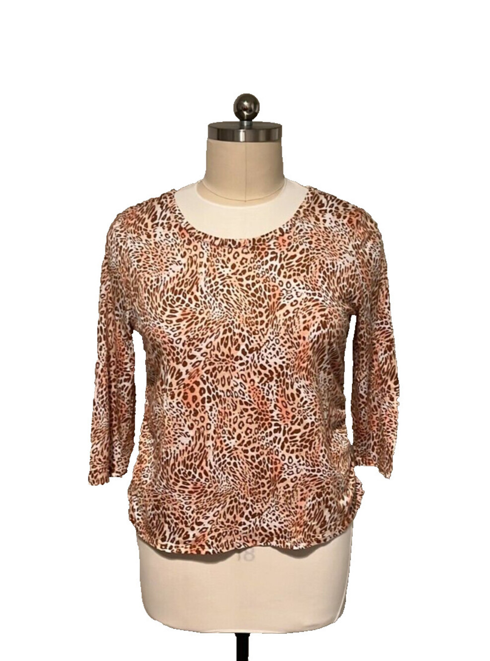 Cato | Orange Creme Leopard Spot Shirt XL